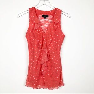 BCX Polka Dot and Lace Top